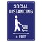 Signmission OSHA, Social Distancing 6 Feet, 14in X 10in Rigid Plastic, 14" W, 10" H, Social Distancing 6 Feet OS-NS-P-1014-25595 - alternate 1